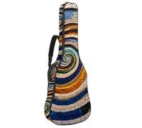 Beau sac de guitare acoustique pour guitares de 101,6 cm/104,7 cm/106,7 cm, plusieurs poches et couche de protection, motif spirale mosaïque, Multicolore #04, 42.9x16.9x4.7 in, Sac pour guitare