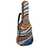Beau sac de guitare acoustique pour guitares de 101,6 cm/104,7 cm/106,7 cm, plusieurs poches et couche de protection, motif spirale mosaïque, Multicolore #02, 42.9x16.9x4.7 in, Sac pour guitare