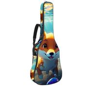 Beau sac de guitare pour guitares de 101/104/106 pouces, étanche, plusieurs poches, joli renard nage sous l'eau, Multicolore #07, 42.9x16.9x4.7 in, Sac pour guitare
