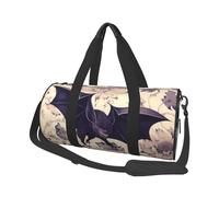 Beau sac de sport imprimé fleurs de paon avec poche humide et compartiment à chaussures, sac de voyage pour homme et femme, Imprimé chauve-souris, Taille unique, Sac de voyage