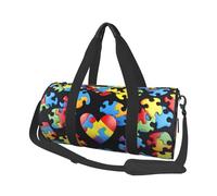 Beau sac de sport imprimé fleurs de paon avec poche humide et compartiment à chaussures, sac de voyage pour homme et femme, Puzzle de sensibilisation à l'autisme., Taille unique, Sac de voyage
