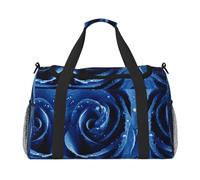 Beau sac de sport pour femme avec compartiment - Motif rose bleue - Sac fourre-tout pour homme et femme