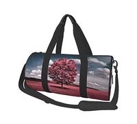 Beau sac de voyage à imprimé arbre rose, sac de gym pliable, sac de week-end pour femme, grand sac fourre-tout pour le sport et les voyages, Noir , Taille unique