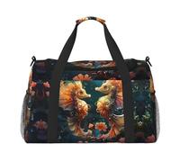 Beau sac de voyage à main avec imprimé couple d'hippocampes, sac fourre-tout imperméable pour femme, sac de sport, gym pour homme
