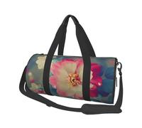 Beau sac de voyage en toile imprimée de fleurs - Sac de sport avec grande capacité pour week-end d'affaires voyage, Noir , Taille unique