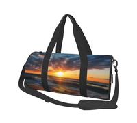 Beau sac de voyage en toile imprimée lever de soleil sur la mer - Sac de sport de gym avec grande capacité pour week-end voyage d'affaires, Noir , Taille unique