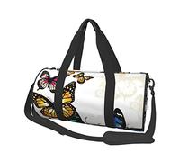 Beau sac de voyage en toile imprimée papillon - Sac de sport de gym avec grande capacité pour week-end voyage d'affaires, Noir , Taille unique