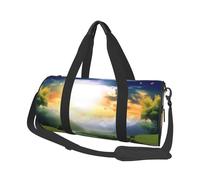 Beau sac de voyage en toile imprimée paysage - Sac de sport avec grande capacité pour week-end d'affaires voyage, Noir , Taille unique
