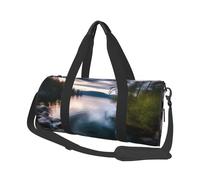 Beau sac de voyage en toile imprimée sur le lac - Sac de sport de gym avec grande capacité pour week-end voyage d'affaires, Noir , Taille unique