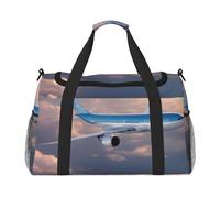 Beau sac de voyage imprimé avion ciel grand espace sac de voyage fourre-tout fourre-tout 50 x 33 x 25,9 cm élégant pour salle de sport