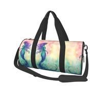 Beau sac de voyage imprimé queue de sirène avec poche et sangle réglable, grand sac de sport, sac de yoga tendance pour homme et femme, noir, taille unique, tendance, noir, taille unique, mode, Noir ,