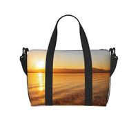 Beau sac de week-end imprimé paysage sac de sport sac de gym femmes hommes sac d'hôpital sac de voyage personnel sac de transport, noir, taille unique, noir, taille unique, Noir , Taille unique