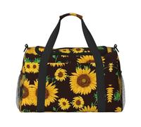 Beau sac de week-end imprimé tournesol, sac de gym avec bagage à main, sac fourre-tout et sac à bandoulière pour voyage et fitness
