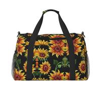 Beau sac de w nd imprimé tournesols, sac de gym avec bagage à main, sac fourre-tout et sac à bandoulière pour voyage et fitness