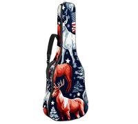 Beau sac étanche pour guitare acoustique 40/41/42 pouces, rangement efficace et protection améliorée, drapeau américain animaux, multicolore, 42.9x16.9x4.7 in, Sac pour guitare
