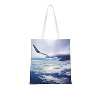 Beau sac fourre-tout en toile avec motif imprimé sur toute la surface, grand sac fourre-tout réutilisable avec double poignée, sac de plage, sac de week-end