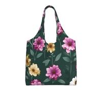 Beau sac fourre-tout en toile imprimé fleurs violettes pour femme sac fourre-tout léger