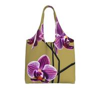 Beau sac fourre-tout en toile imprimé orchidées mode femme sac fourre-tout léger