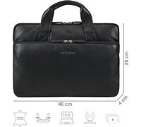 Beau' Sacoche Ordinateur 15.6 Pouces Cuir Sac Ordi Portable Pour Homme Et Femme Cuir Véritable Housse Pc Portable Vintage Sac À Main[L2766]