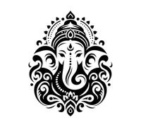 beau seigneur ganesh chaturthi vinayaka chavithi spécial shree ganesh art design Stickers muraux en PVC 64x80.6cm Stickers pour vitres Noir