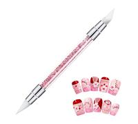 Beau stylo - outil à ongles à double tête en silicium ultra-flexible | Crystal décoratif Crystal multifonctionnel de pointe premium Nail Nail Brush Set Rice Pen Gravure Application Conception Tr