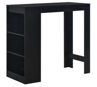 BEAU Table haute mange debout - Table de bar avec étagère - Noir 110x50x103 cm mode816959
