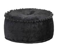 BEAU Tabouret Repose-pied Salon - Pouf Rond Velours 40x20 cm anthracite - mode390267