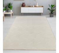 Beau tapis chaud avec d'élégants motifs ondulés en cr&egrav