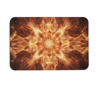 Beau tapis de bain en forme de diatomée à motif de flammes qui absorbe l'humidité et la saleté, paillasson avec dos en caoutchouc antidérapant, tapis de sol adapté sous la porte, pour sol de salle de