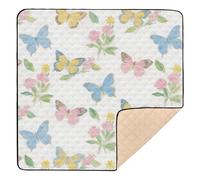 Beau tapis de jeu rembourré doux et coloré en forme de papillon pour bébé, tapis d'éveil pliable en une pièce pour bébé, enfant, tout-petit, nourrisson, 127 x 127 cm, alfombras para jugar Bebes