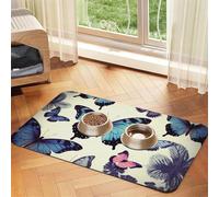 Beau tapis de nourriture pour chien, tapis d'alimentation absorbant pour gamelles de nourriture et d'eau, tapis de placement antidérapant pour les sols, imperméable, séchage rapide, pour chiens