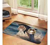 Beau tapis de nourriture pour chien, tapis d'alimentation absorbant pour gamelles d'eau et de nourriture, tapis de placement antidérapant pour sols, imperméable, séchage rapide, pour chiens, chiots