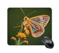 Beau tapis de souris avec ailes de mites avec bords cousus, tapis de souris de qualité supérieure, tissu lavable, tapis de souris en caoutchouc antidérapant, design parfait pour les jeux, ordinateur