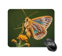 Beau tapis de souris avec ailes de mites avec bords cousus, tapis de souris de qualité supérieure, tissu lavable, tapis de souris en caoutchouc antidérapant, design parfait pour les jeux, ordinateur