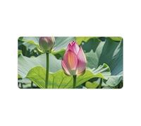 Beau tapis de souris de jeu avec motif fleurs de lotus, antidérapant, pour bureau, travail, maison, écriture, 30 x 60 cm
