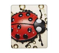 Beau tapis de souris de jeu en forme de coccinelle imperméable avec base en caoutchouc antidérapant et bords cousus pour ordinateur de 17,8 x 21,8 cm