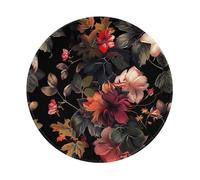 Beau tapis de souris de jeu imprimé floral 4 pièces, base en caoutchouc antidérapant rond pour ordinateur portable, tapis de souris pour gamer, bureau, maison