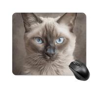 Beau tapis de souris en forme de chat siamois avec bords cousus, tapis de souris lavable de qualité supérieure, tapis de souris en caoutchouc antidérapant, design parfait pour les jeux, ordinateur