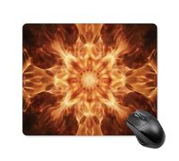 Beau tapis de souris motif flamme avec bords cousus, tapis de souris de qualité supérieure, tissu lavable, tapis de souris en caoutchouc antidérapant, design parfait pour les jeux, ordinateur portable