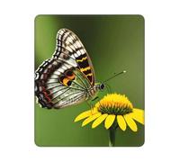 Beau tapis de souris rectangulaire imprimé papillon lumineux, base en caoutchouc antidérapant, 30,5 x 25,4 cm