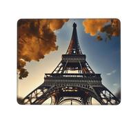 Beau tapis de souris rectangulaire imprimé Tour Eiffel Paris pour ordinateur, tapis de souris antidérapant 25,4 x 30,5 cm 20,9 x 24,1 cm