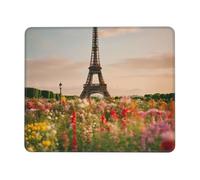 Beau tapis de souris rectangulaire imprimé Tour Eiffel Paris pour ordinateur, tapis de souris antidérapant 25,4 x 30,5 cm 20,9 x 24,1 cm