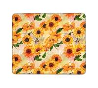 Beau tapis de souris rectangulaire imprimé tournesol, tapis de souris pour ordinateur, tapis de souris antidérapant 25,4 x 30,5 cm, 20,9 x 24,1 cm