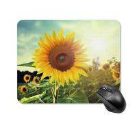 Beau tapis de souris tournesol avec bords cousus, tapis de souris de qualité supérieure, tissu lavable, tapis de souris en caoutchouc antidérapant, design parfait pour les jeux, ordinateur portable