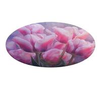 Beau tapis rond antidérapant doux lavable et absorbant pour cuisine, chambre à coucher, salle de bain, décoration d'intérieur, 61 x 61 cm