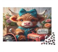 Beau Taureau avec Arc Puzzle 1000 Pièces Adulte sans Poussière,Puzzle Difficile énigme De Compétence Logique pour Une Activité Zen,Puzzle Cadeau d'anniversaire 52x38cm/1000pcs