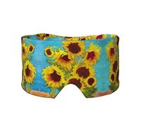 Beau tournesol imprimé peinture à l'huile - Cache-oreilles doux pour les yeux et les oreilles pour adultes - Couverture de protection pour le sommeil - Soulagement de la sieste de voyage