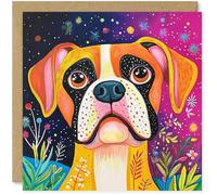 Beau Willows Boxer Carte d'anniversaire - Carte d'anniversaire pour filles, filles, petites-filles - Carte pour les amoureux des chiens