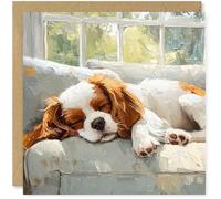 Beau Willows Carte d'anniversaire Cavalier King Charles Spaniel du chien - Adorable carte de chien endormi pour chien, maman, papa, épouse, mari, petite amie, petit ami