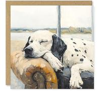 Beau Willows Carte d'anniversaire dalmatien de la part du chien - Adorable carte de chien endormi pour chien, maman, papa, épouse, mari, petite amie, petit ami